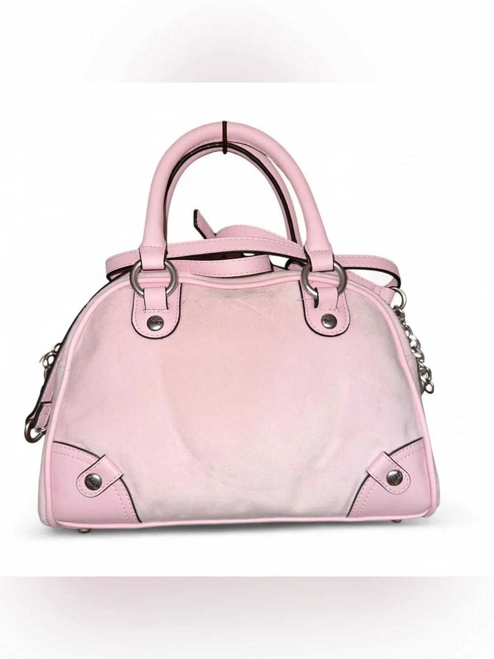 Juicy Couture Light Pink Dome Satchel with Crest Key Charm